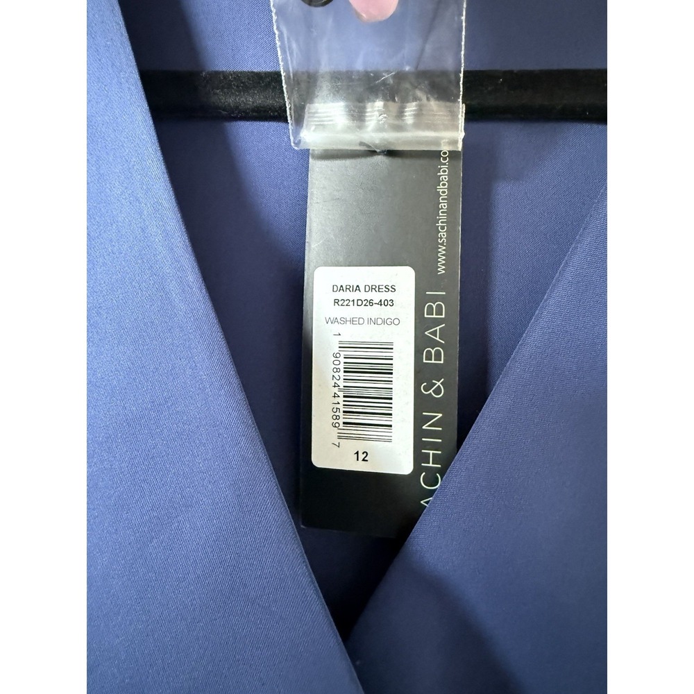 NWT SACHIN & BABI DARIA SATIN WASHED INDIGO MINI DRESS Size 12 - Picture 4 of 7